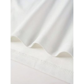 [1pc Soft Cartoon Tee] 1pc Women's Soft Stretchy Cartoon Graphic Print T-Shirt | Relaxed Fit Round Neck Short Sleeve Tee for Casual, Gym & Outdoor Activities | Machine Washable All-Season Comfort, Breathable Fabric, Playful Design