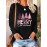 [Christmas Plus Size T-Shirt] Christmas Plus Size Women's Long Sleeve T-Shirt | Black with Pink Merry Christmas Script & Tree Design | Casual Holiday Party Top | Machine Washable Everyday Winter Outfit Essential