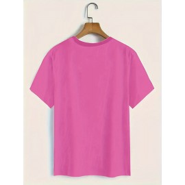 Plus Size, Women's Breast Cancer Awareness T-Shirt with Pink Ribbon & Survivor Silhouettes - Plus Size 0-5XL Oversized Short Sleeve, Soft Polyester, Round Neck Casual Comfort Fit, Year-Round Wear, Ideal Gift for Cancer Support (Vibrant Orange)