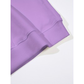 Plus Size Christmas Santa Print Sweatshirt, Casual Long Sleeve Crew Neck Pullover Sweatshirt, Women's Plus Size Clothing