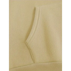 Plus Size - Women'S Plus Size Floral Print Hoodie - Soft, Comfortable Long Sleeve with Pockets, Casual Brown Pullover for All-Season Wear, Casual Wear Hoodie | Floral Print Hoodie | Soft Fabric Hoodie